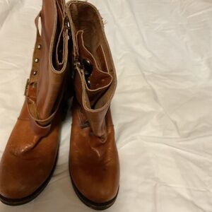 Zigi Girl Brown/Tan Distressed Cowboy Boots with Buckles and Jewels Size 9